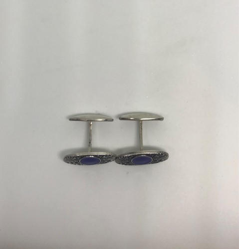 USSR Soviet Enamel Sterling Silver 916 Head Vintage Cufflinks Rare Jewelry - Picture 6 of 7