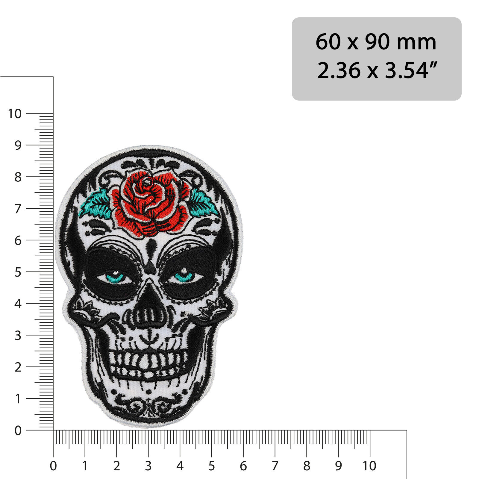 Mexican skull Aufnäher Tribal Totenkopf Aufbügler Biker Patch Rocker Applikation