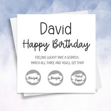 Personalised Birthday blowjob unlucky scratch off card anal birthday gay BJ sexy