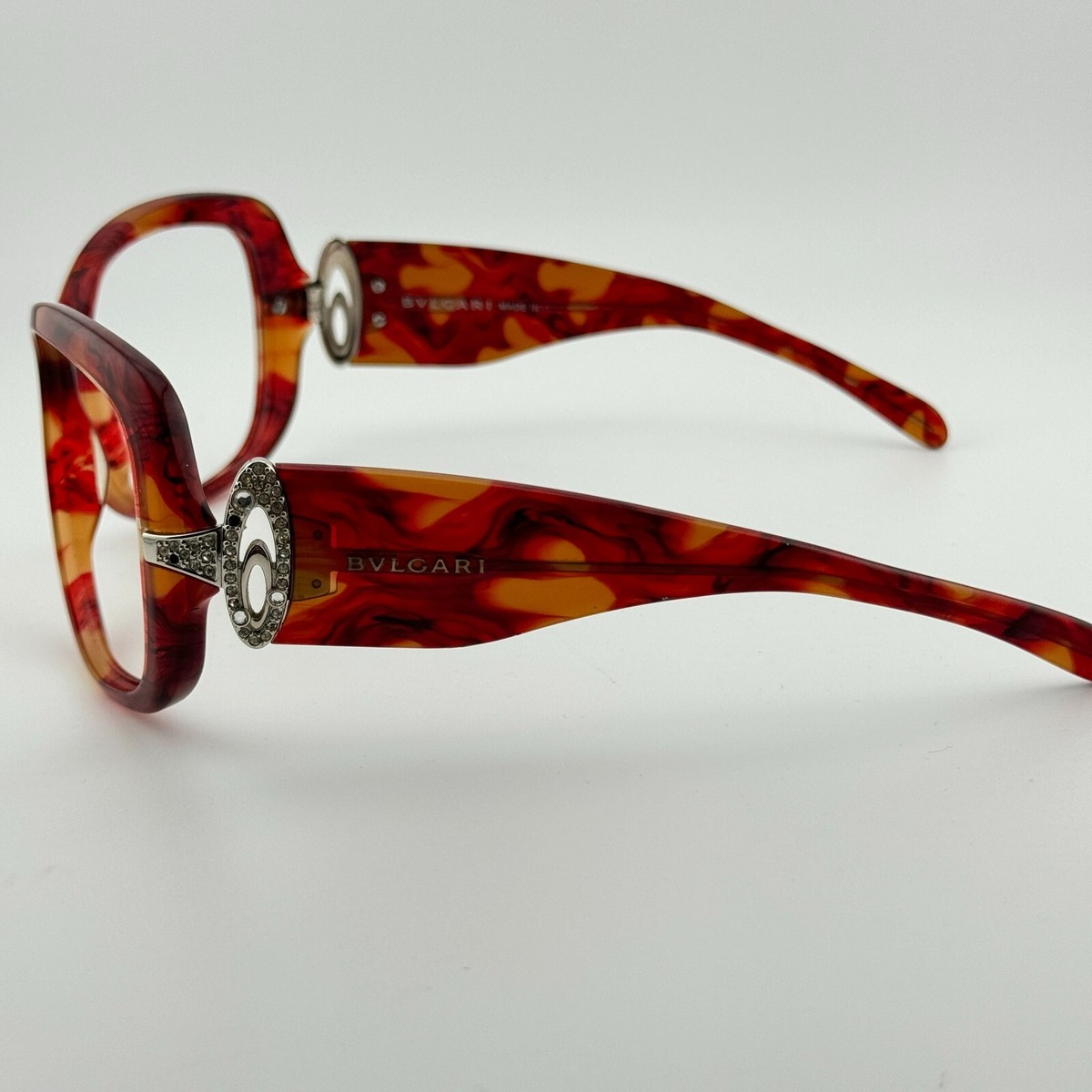 希少✨BVLGARI Sunglasses Tortoiseshell Y2K Bvlgari Sunglasses Frames Orange Tortoise Frames Only