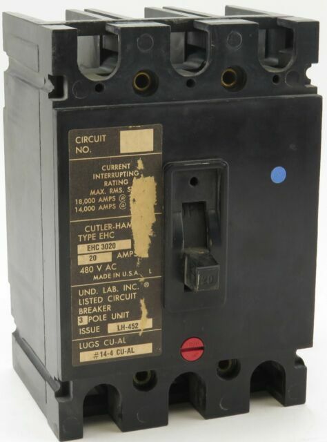 Business & Industrial Cutler-Hammer 3-Pole 20 Amp 480V Circuit Breaker