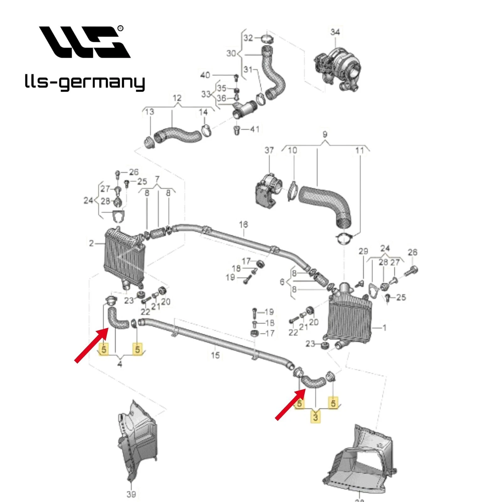 Durite d'air de suralimentation durite turbo pour AUDI Q7 (4MB,4M) 2.0 TFSI 3.0 TDI 4M0145708H - Image 4 sur 4
