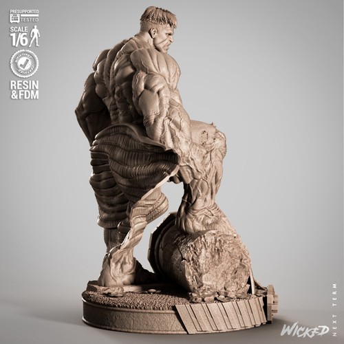 3D Printed Fan Art Red Hulk Sculpture by Wicked - Picture 4 of 24