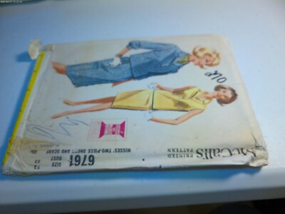 McCall's 6761 - LADIES TWO STYLE TOP - SCARF & GORED SKIRT PATTERN size 12