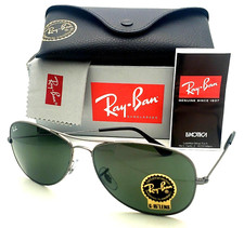 New Ray-Ban COCKPIT RB 3362 004 59-14 Gunmetal Sunglasses G-15 Grey-Green Lenses