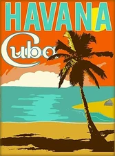 Cuba Cuban Havana Caribbean Island Retro Travel Advertisement Art Poster Print 