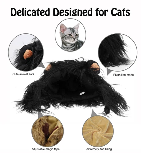 Lion Mane for Cats Funny Halloween Costume for Cats Snoods for Cats - Bild 28 von 42