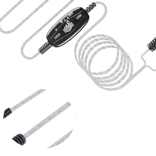 USB IN-OUT MIDI Interface Cable Converter to PC Music Keyboard Adapter CordgPx2 - Picture 6 of 10