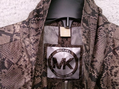 Michael Kors Trench Coat Adult Medium Snakeskin Lightweight Snap Button Full Zip - Picture 10 of 14