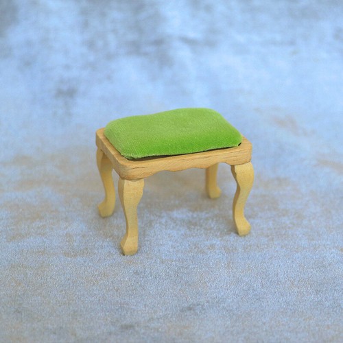 Dollhouse Miniatures 1/12 Scale Mini Furniture Cushion Stool Wooden Living Room - Picture 4 of 8