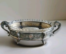 Wilkens Jardiniere, Obstschale, Silber 925, Prunkschale mit Glaseinsatz