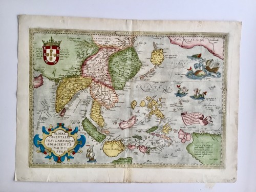 Ortelius 1595 Indiae Orientalis Insularumque Adiacientium Typus copperplate map