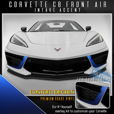 For 2020-2021 C8 Corvette Front Air Intake Overlay Graphic Decal Satin Metallic