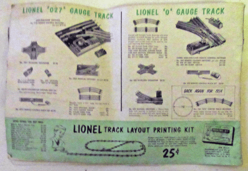 1954 LIONEL TRAIN CATALOG - Picture 9 of 9
