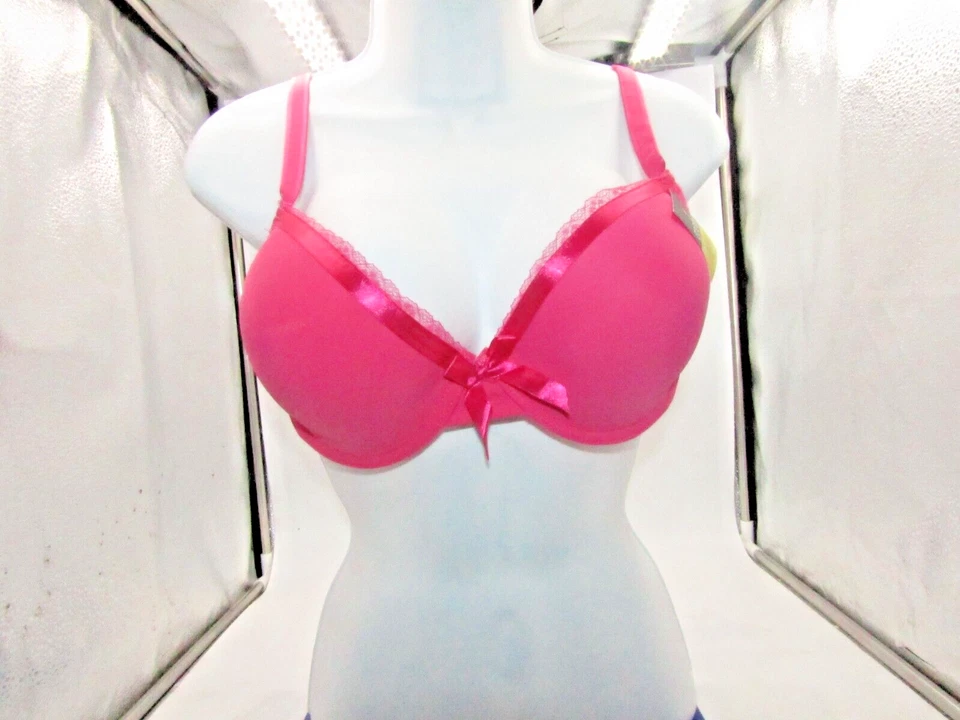 Sujetador Coobie para mujer rosa liso cobertura completa acolchado con aros\ talla -38DD Foto 2 de 4