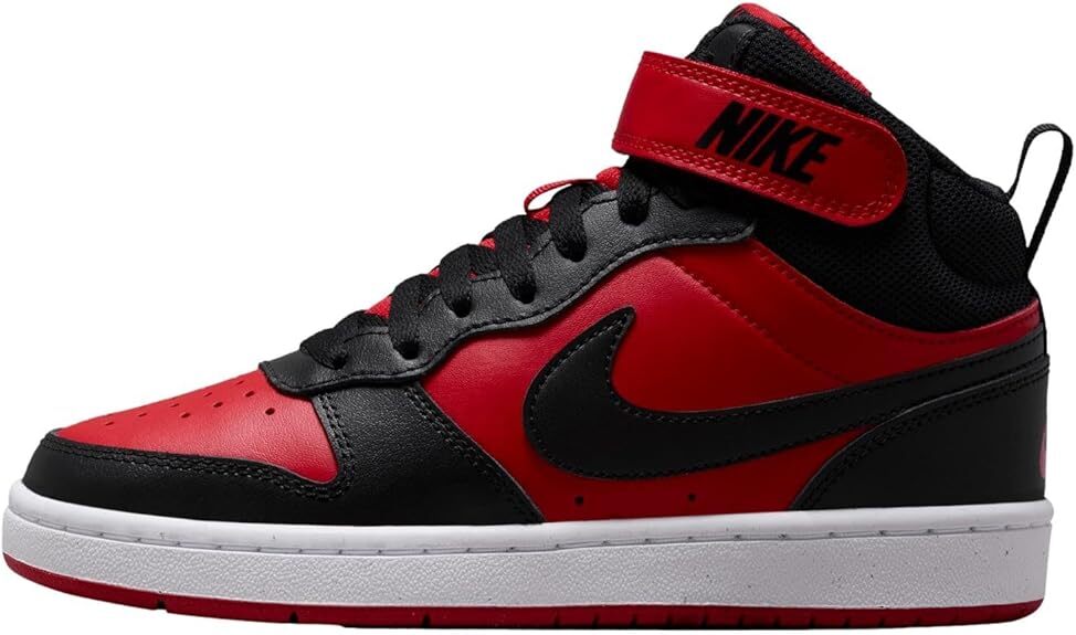 Кроссовки Nike Court Borough Mid 2 University для больших детей, красные/черно-белые (CD7782 602)