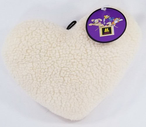 MultiPet 2-Squeaker Fleece Dog Toy Toys Man Ball in Bone Heart in B52 Puppy - Picture 5 of 8