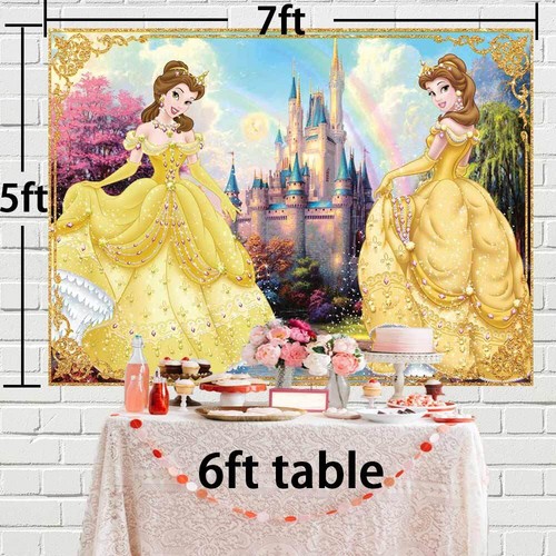 Beauty and the Beast Party Supplies Birthday Decorations Backdrop Banner 7x5ft - Picture 2 of 7