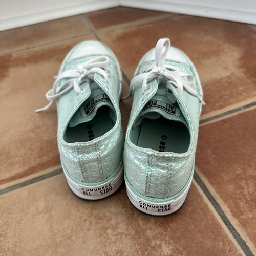 Converse Chucks All Star Size 3 Mermaid Fish Scales Shoes Sneakers Girls 372753F - Picture 3 of 7