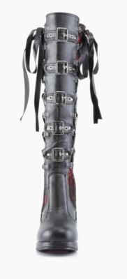 日本未発売+送料関税込☆ DEMONIA CRYPTO-106 Demonia cult Boots CRYPTO106 Black Red Vegan Leather 4” Heal