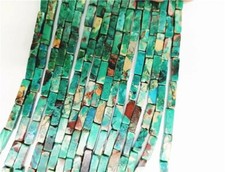 1 Strand 14x4mm Green Sea Sediment Jasper Rectangle Spacer Beads 15.5inch HH7578