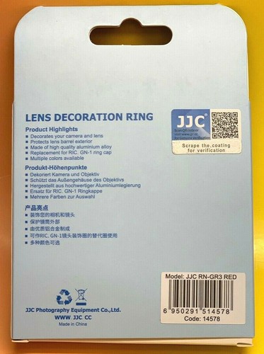 RED JJC Lens Decoration Protect Ring Cap for Ricoh GR III GRIII GR3 Replace GN-1 - Picture 11 of 12