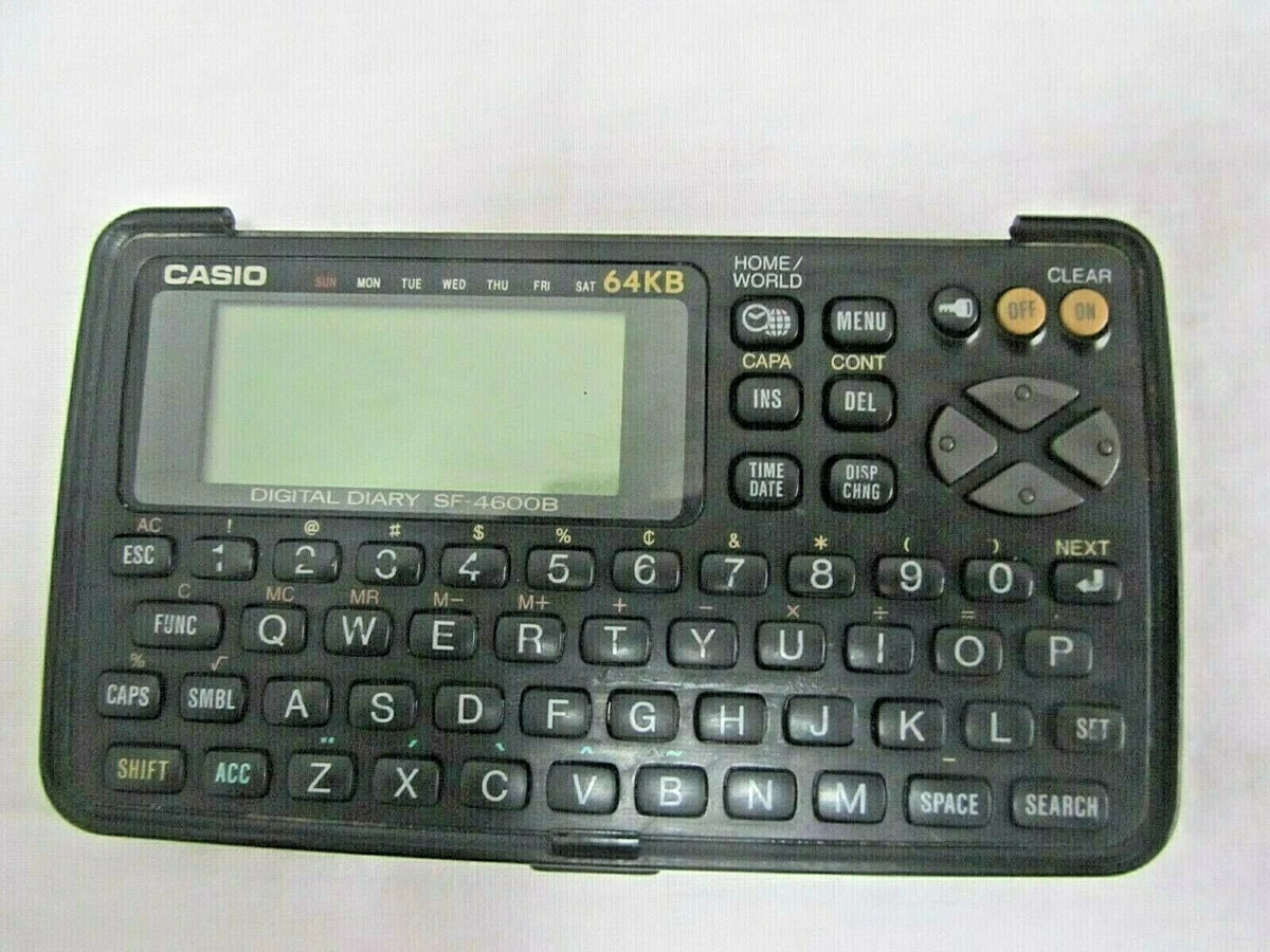 Vintage Casio Sf-4600b Digital Diary Pocket Electronic Organizer 64kb