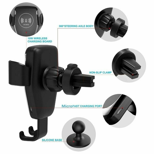 Für Samsung Galaxy S8 S8+ S9 Plus Wireless Auto Ladegerät Lüftung Handy Halter - Bild 2 von 12