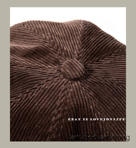 Red Tornado Retro Corduroy British Felt Hat Beret Cap Mens Newsboy Painter's Hat - Picture 9 of 24