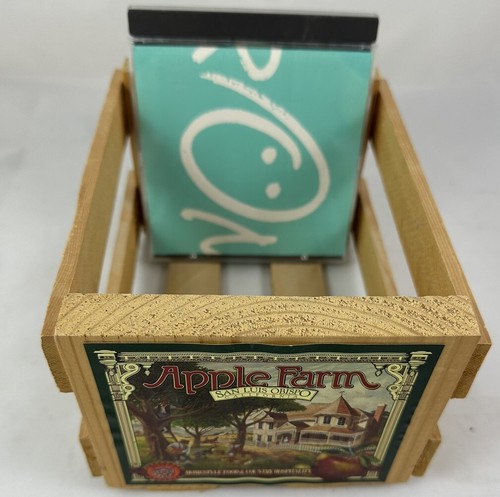 Vtg Apple Farm CD Storage Crate Box Slatted Pine ~6"X4.5"X8" - Picture 2 of 7