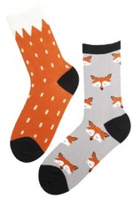 Fox Socks ( 1 Pair) Mix-Match Animal Socks - Size: UK 3.5-6-5  (with tags)