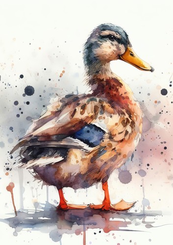 Watercolor Duck Print - Charming 5" x 7" Wildlife Art for Home Decor - Picture 5 of 5