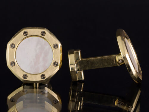 Audemars Piguet Manschettenknöpfe Royal Oak mit Perlmutt 19,5g 750/- Gelbgold - Bild 3 von 5