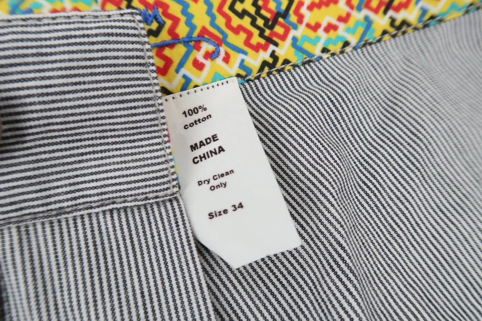 Pantalones Cortos Robert Graham Para Hombres 34 Bordados a Cuadros Azul Marino Blanco Rayas Foto 4 de 4