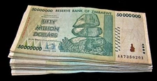 50 x Zimbabwe 50 million dollar banknotes-paper money circulated currency