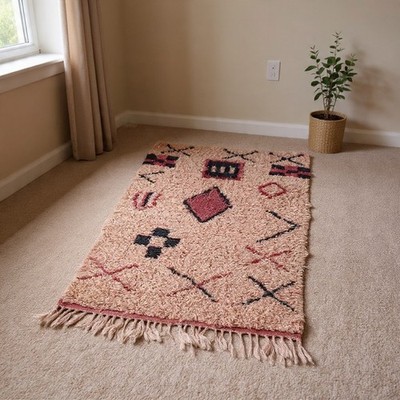 Marokkanischer handgefertigter Berberteppich, Beni Ourain Teppich, Berberteppich, Vintage Rug