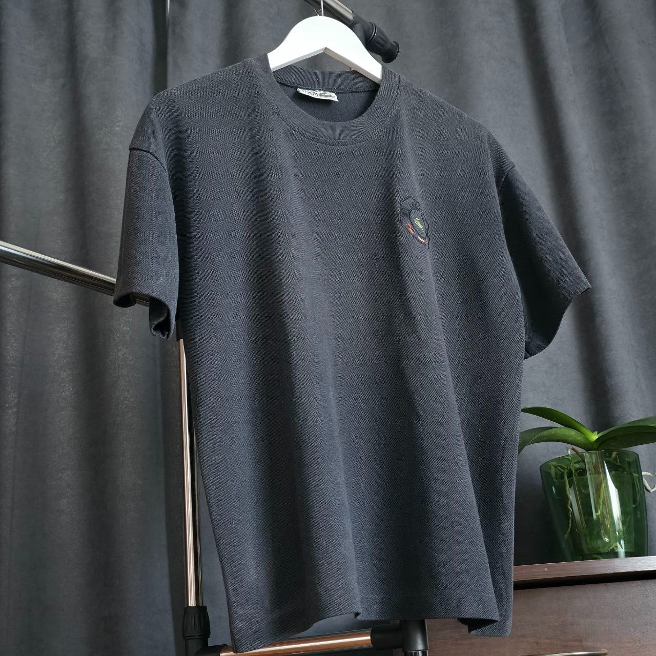 RARE Vintage 80s Chemise Lacoste Made in France Knit Shirt Sun Faded Black image 9