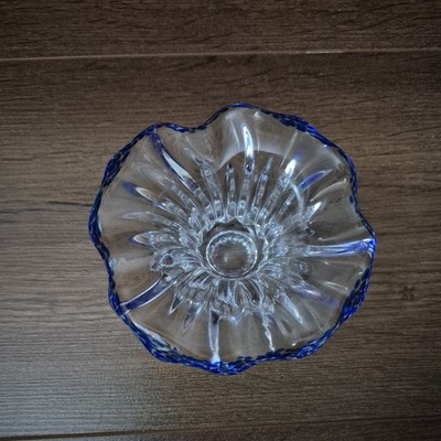Vintage Shannon Crystal Designs Of Ireland klar zu blau Glasschale Polen 