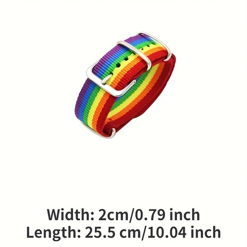 Tragbare, verstellbare, bunte Nylon Regenbogen Armbänder perfekt für Freizeitkleidung - Bild 4 von 6