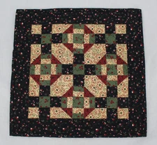 Handmade Mini Quilt Wall Hanging Patchwork Table Topper Sandra Kazandjian USA