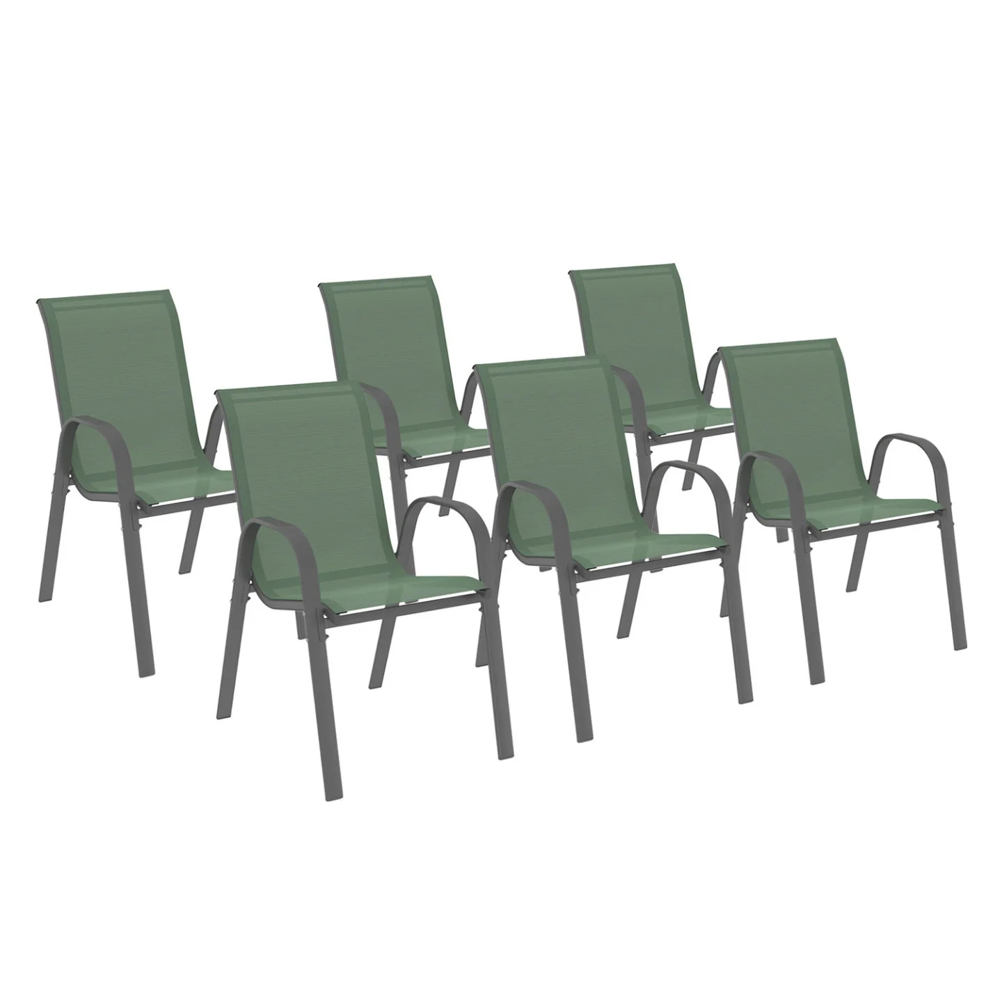 Chaises de jardin vert olive LYMA pour repas conviviaux en terrasse