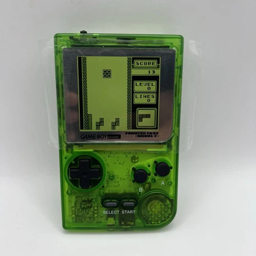 Green Gameboy Pocket GBP W/ IPS Screen Mod, Glass Screen, New Shell And Buttons