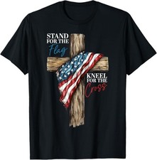 Stand for The Flag Kneel for The Cross Patriotic Faith T-Shirt