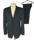 Z Zegna City Pinstripe 2-Piece Suit Dark Gray 100% Wool Blazer Pants Size IT 48R