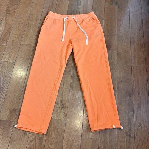 Mens Polo Ralph Lauren Orange Sweatpants Drawstring sz M / 28" inseam