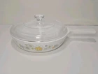 Corning Ware Floral Bouquet 6.5" Saucepan Fry Pan Skillet Pyrex Lid Vintage