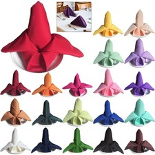 1-50pcs Dinner Cloths Napkins Poly Fabric 48cm Serviettes Washable Wedding Party