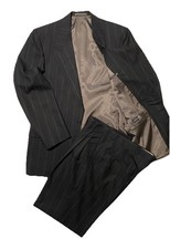 Vintage Givenchy Striped Gray 2-Piece Men’s Suit Size 40R/32 Union Made In USA