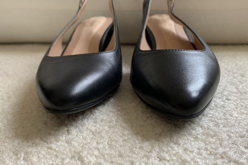 Cole Haan The Go To Leather Slingback Pumps Womens 7.5 Black Block Heel W27715 - Picture 9 of 14
