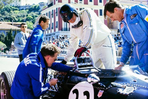 Dan Gurney and mechanics work his Eagle T1G Weslake Monaco GP Mon- Old Photo 3
